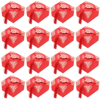 20 шт. Подарочные коробки Китайский конфетный стиль Свадебная вечеринка Благосклонность с кисточками Favors Подружка невесты