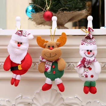 Счастливого Рождества Плюшевые украшения для кукол Санта-Клаус Снеговик Лось Кулон Рождественская елка Подвесные украшения Праздничная вечеринка Новогодний декор