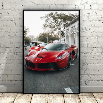 Суперкар Ferrari LaFerrari Красный автомобиль HD Картины Плакаты и принты Холст Настенное искусство Современные картины для дома Декор гостиной