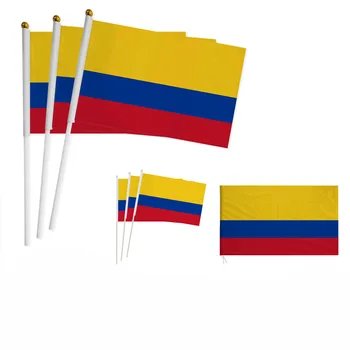 Z-ONE FLAG 100 шт. Колумбийский ручной флаг 14 * 21 см колумбийский национальный флаг ручной развевающийся маленький флаг в помещении на открытом воздухе домашний декор