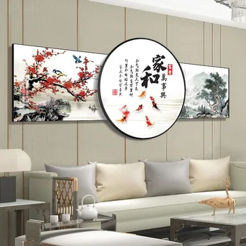 2021 Главная Он Мансин фреска новый китайский стиль скидка декоративная живопись гостиная диван фон стена гора вода краска