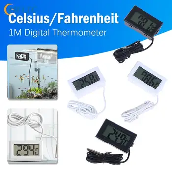 1M MAX 4UA ЖК-цифровой термометр с водонепроницаемым зондом датчик температуры по Цельсию / Фаренгейту для холодильника холодильника аквариума