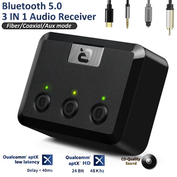 Оптический коаксиальный беспроводной Bluetooth 5.0 HD Аудио Ресивер AptX HD 3,5 мм Aux Bluetooth Приемник Адаптер Для Автомобильных Телевизионных Динамиков