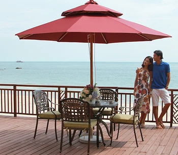 Зонт во внутреннем дворе, терраса, садовая вилла, кафе на открытом воздухе, коммерческий зонт, круглый пляжный зонтик с белым песком